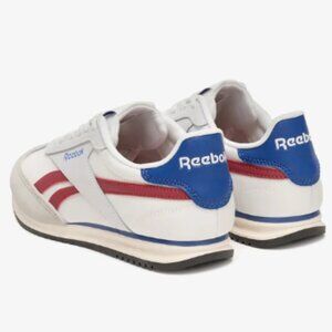 NEW REEBOK Leather Fiori Low Profile Sneakers in white/red/blue women 2511 4j2